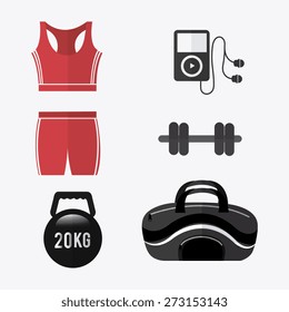 Fitness design over white background, vector illustration.