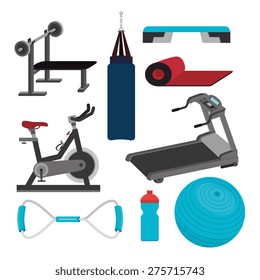 Fitness design over white background, vector illustration.