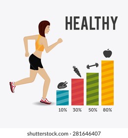 Fitness design over white background, vector illustration.