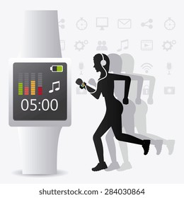 Fitness design over white background, vector illustration.