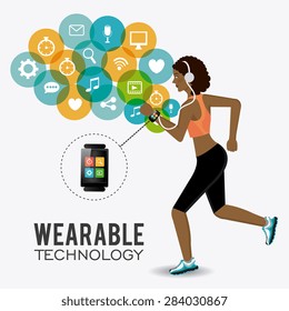 Fitness design over white background, vector illustration.