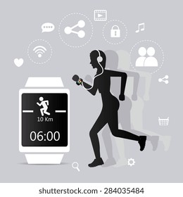 Fitness design over white background, vector illustration.