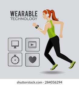 Fitness design over white background, vector illustration.