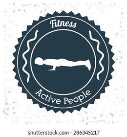 Fitness design over white background, vector illustration