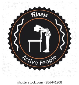 Fitness design over white background, vector illustration