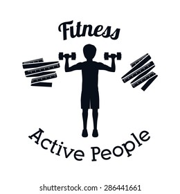 Fitness design over white background, vector illustration
