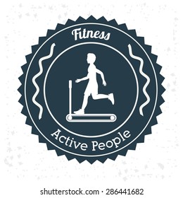 Fitness design over white background, vector illustration