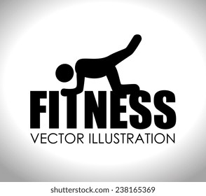 Fitness design over white background,vector illustration.