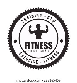 Fitness design over white background,vector illustration.
