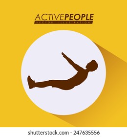 Fitness design over yellow background, vector illustration.