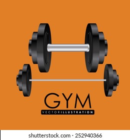 Fitness design over yellow background, vector illustration.