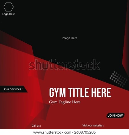 Fitness digital poster. Fitness square abstract graphic banner. Vector art graphics.
