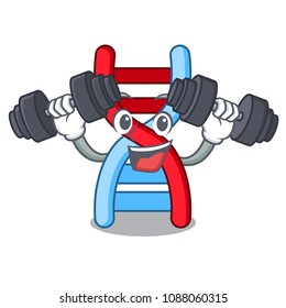 Fitness dna molecule character cartoon