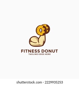 fitness donut logo design template