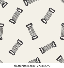 fitness doodle seamless pattern background