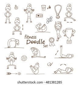 Fitness doodle set