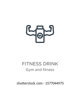 Fitness drink icon. Thin linear fitness drink outline icon isolated on white background from gym and fitness collection. Line vector sign, symbol for web and mobile
