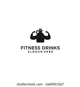 fitness drink logo design vector illustration template