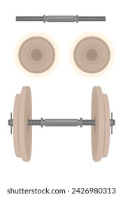 Fitness dumbbell equipment. vector illustration