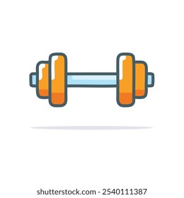 Fitness dumbbell icon. Strength training symbol; gym workout; healthy lifestyle; fitness goals.