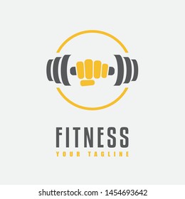 Fitness Dumbbell Logo Vector Template