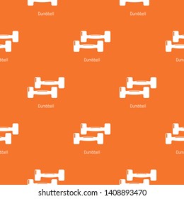 Fitness dumbbell pattern vector orange for any web design best