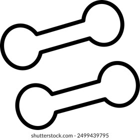 Fitness dumbbells icon. Pair of dumbbells vector icon. Barbell icon vector. Replaceable vector design.