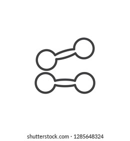 Fitness dumbbells line icon. linear style sign for mobile concept and web design. Pair of dumbbells outline vector icon. Symbol, logo illustration. Pixel perfect vector graphics