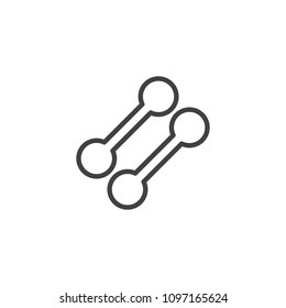 Fitness dumbbells outline icon. linear style sign for mobile concept and web design. Sport simple line vector icon. Symbol, logo illustration. Pixel perfect vector graphics