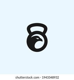 fitness with eagle logo design vector illustration on white background
