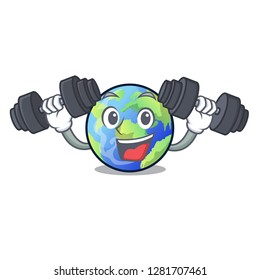 Fitness earth in the shape on character