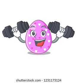 Fitness easter egg cartoon clipping on path