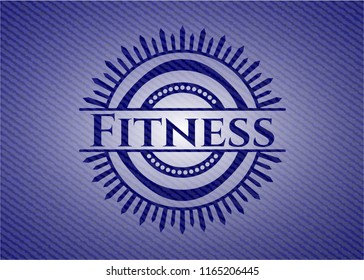 Fitness emblem with denim texture