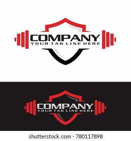 fitness emblems, Barbell icon vector