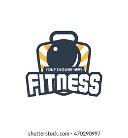 fitness emblems, labels, badges, logo design template