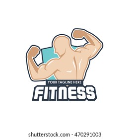 fitness emblems, labels, badges, logo design template