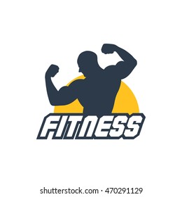 fitness emblems, labels, badges, logo design template