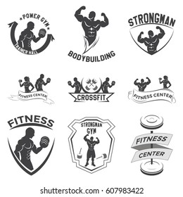 fitness emblems, Logo design on a white background