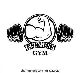 Fitness Emblems Muscle Armss Power Icon Stock Vector (Royalty Free ...