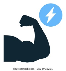 Fitness energy icon vector symbolizing strength, stamina, and power. Perfect for gym, workout, training, health, and exercise-related designs.