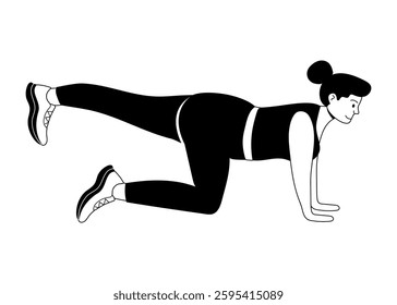 Fitness enthusiast performing a bodyweight exercise at home during the day