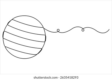 Fitness equipment concept. Continuous single line drawing of fitness ball design graphic vector illustration