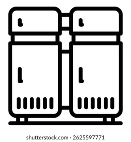 Fitness equipment icon. Outline fitness equipment vector icon for web design isolated on white background