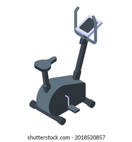 Fitness exercise bike icon. Isometric of fitness exercise bike vector icon for web design isolated on white background