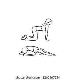 Fitness exercise bottom to heel work out illustration
