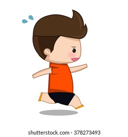 Fitness exercise  cartoon man vector