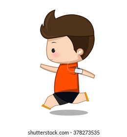 Fitness exercise  cartoon man vector