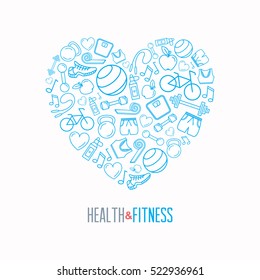 Fitness and exercise heart pattern design