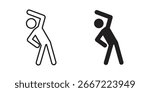 Fitness exercise icon. doodle graphics vectors