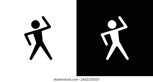 Icono de ejercicio de fitness en conjunto de Vector sólido negro plano